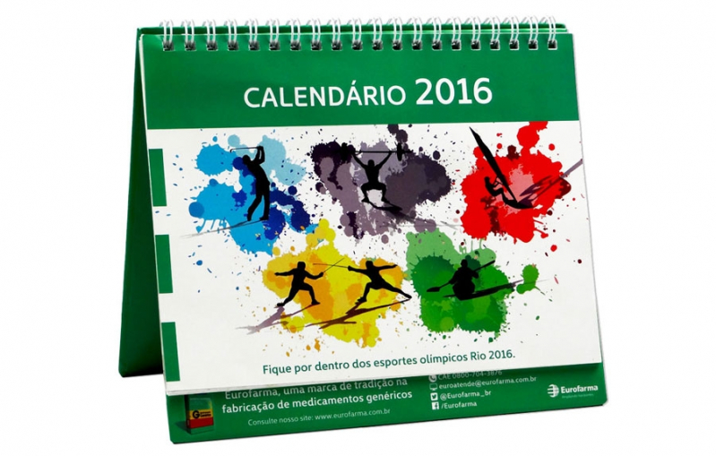 Brindes Personalizados Calendário de Mesa Oscar Bressane - Calendário de Mesa com Wire o