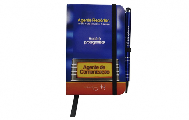Caderneta de Anotações Personalizado Conchal - Caderneta de Anotações com Elástico