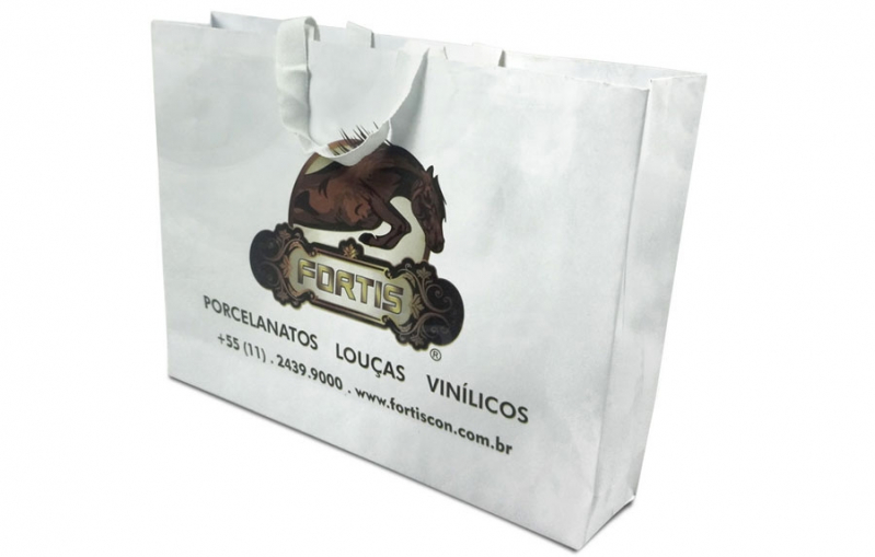 Sacolas Kraft Branca Personalizada Tupã - Sacola Kraft Branca Personalizada